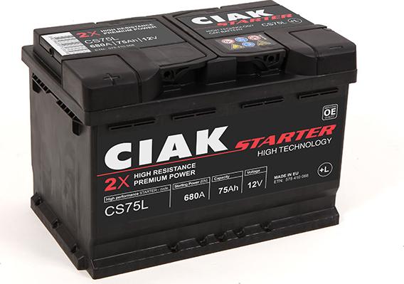 CIAKStarter CS75L - Стартерна акумуляторна батарея, АКБ avtolavka.club