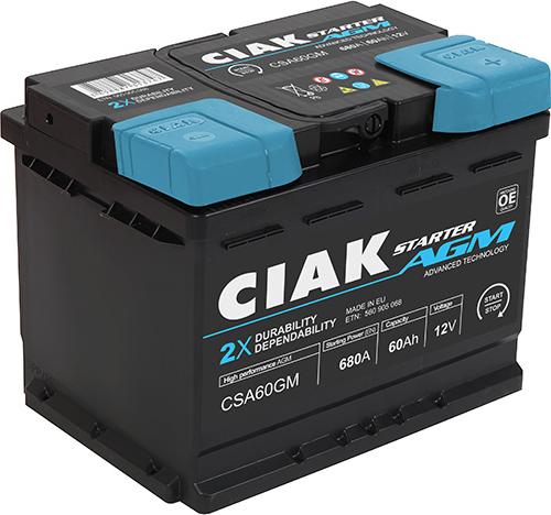 CIAKStarter CSA60GM - Стартерна акумуляторна батарея, АКБ avtolavka.club