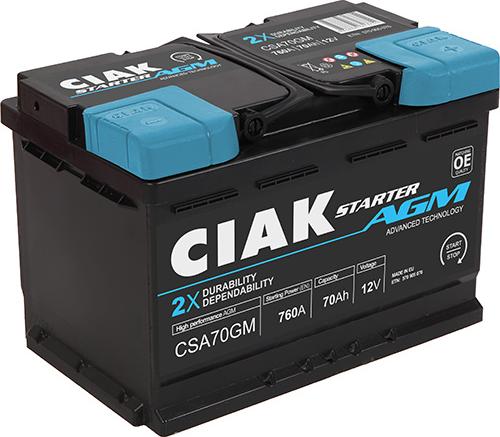 CIAKStarter CSA70GM - Стартерна акумуляторна батарея, АКБ avtolavka.club