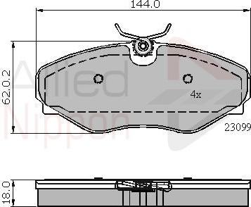 Allied Nippon ADB01766 - Гальмівні колодки, дискові гальма avtolavka.club