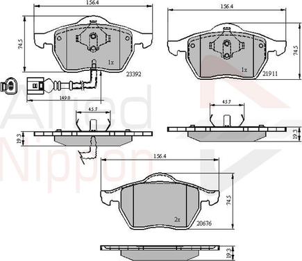 Comline ADB11111 - Гальмівні колодки, дискові гальма avtolavka.club