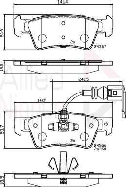 Comline ADB12244 - Гальмівні колодки, дискові гальма avtolavka.club