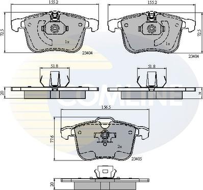 Comline CBP01593 - Гальмівні колодки, дискові гальма avtolavka.club