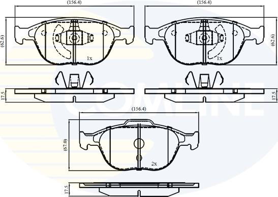 Comline CBP01150 - Гальмівні колодки, дискові гальма avtolavka.club