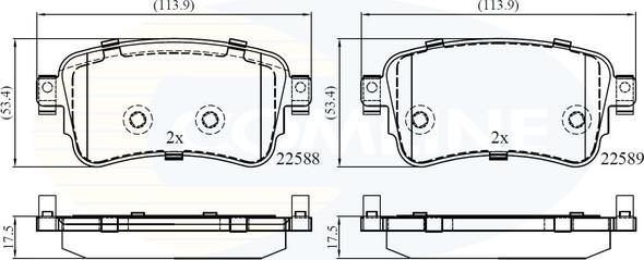 Comline CBP02351 - Гальмівні колодки, дискові гальма avtolavka.club