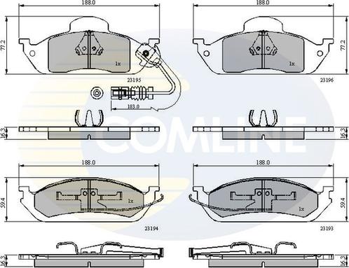 Comline CBP1911 - Гальмівні колодки, дискові гальма avtolavka.club