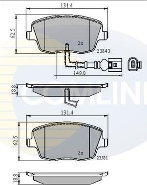 Comline CBP11147 - Гальмівні колодки, дискові гальма avtolavka.club