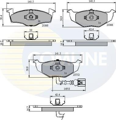 Comline CBP1707 - Гальмівні колодки, дискові гальма avtolavka.club