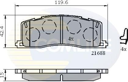 Comline CBP3443 - Гальмівні колодки, дискові гальма avtolavka.club
