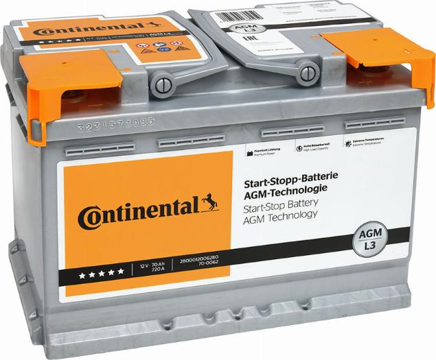 Continental 2800012006280 - Стартерна акумуляторна батарея, АКБ avtolavka.club