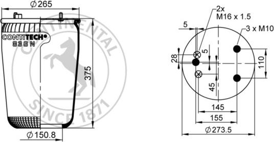 Contitech AIR Spring 836 M2 - Кожух пневматичної ресори avtolavka.club