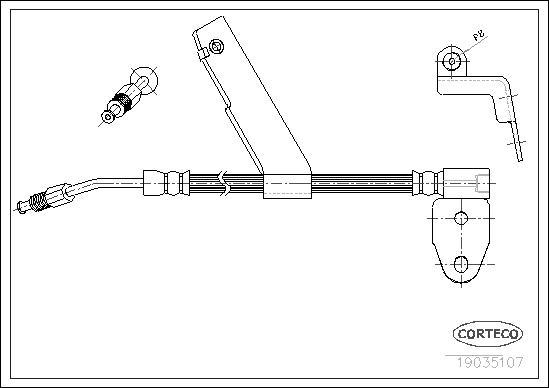 Corteco 19035107 - Гальмівний шланг avtolavka.club