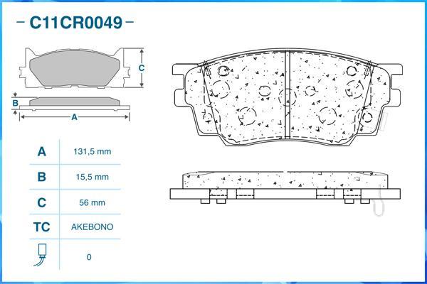 Cworks C11CR0049 - Гальмівні колодки, дискові гальма avtolavka.club