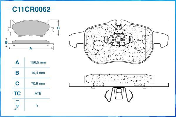 Cworks C11CR0062 - Гальмівні колодки, дискові гальма avtolavka.club