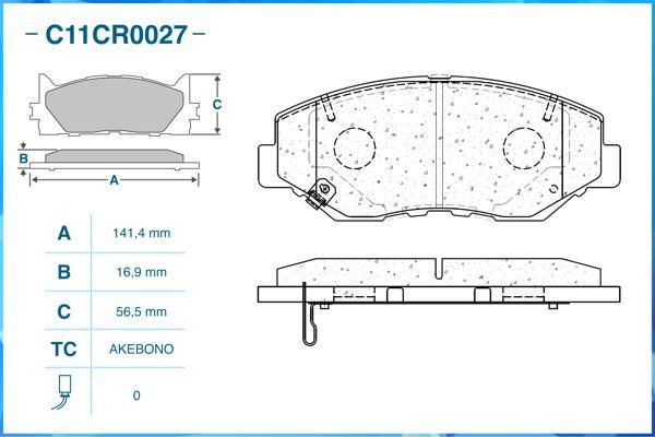 Cworks C11CR0027 - Гальмівні колодки, дискові гальма avtolavka.club