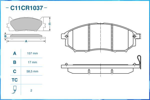 Cworks C11CR1037 - Гальмівні колодки, дискові гальма avtolavka.club