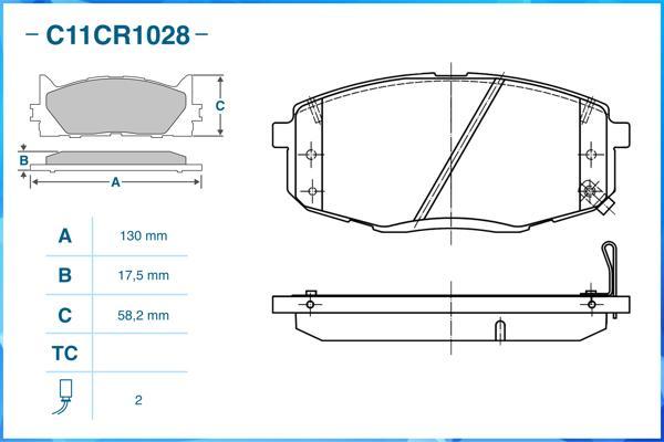 Cworks C11CR1028 - Гальмівні колодки, дискові гальма avtolavka.club