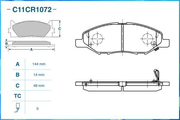 Cworks C11CR1072 - Гальмівні колодки, дискові гальма avtolavka.club