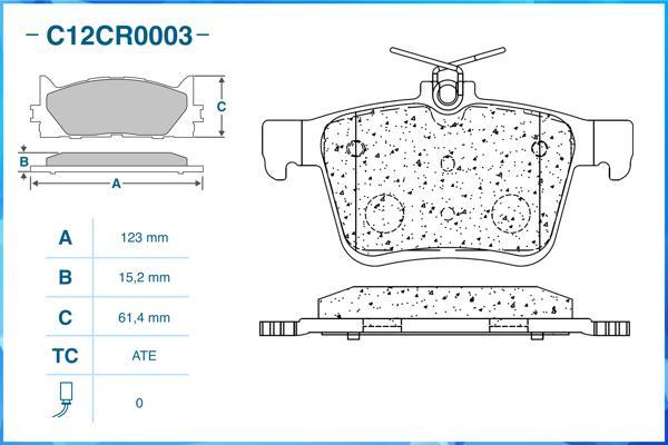 Cworks C12CR0003 - Гальмівні колодки, дискові гальма avtolavka.club