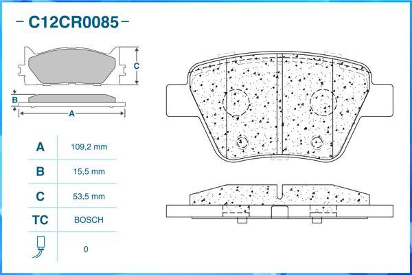 Cworks C12CR0085 - Гальмівні колодки, дискові гальма avtolavka.club