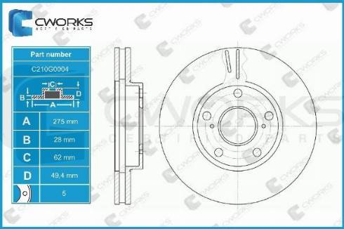 Cworks C210G0004 - Гальмівний диск avtolavka.club