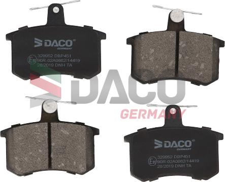 DACO Germany 329952 - Гальмівні колодки, дискові гальма avtolavka.club