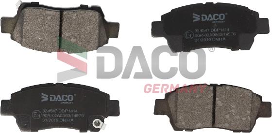 DACO Germany 324547 - Гальмівні колодки, дискові гальма avtolavka.club