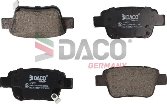 DACO Germany 324563 - Гальмівні колодки, дискові гальма avtolavka.club