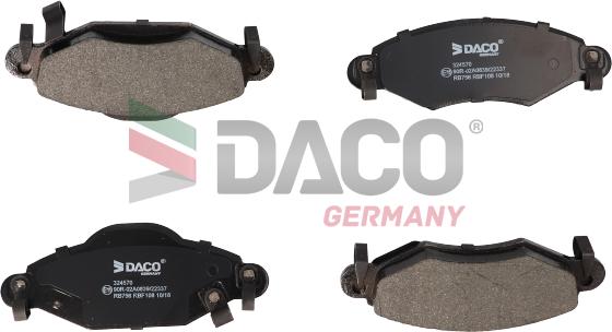 DACO Germany 324570 - Гальмівні колодки, дискові гальма avtolavka.club