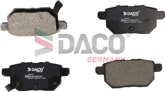 DACO Germany 324573 - Гальмівні колодки, дискові гальма avtolavka.club