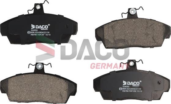 DACO Germany 324050 - Гальмівні колодки, дискові гальма avtolavka.club