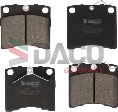 DACO Germany 324721 - Гальмівні колодки, дискові гальма avtolavka.club