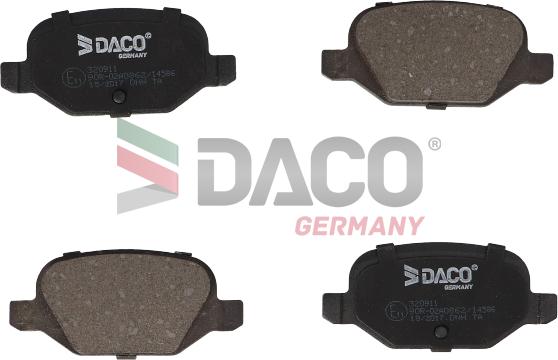 DACO Germany 320911 - Гальмівні колодки, дискові гальма avtolavka.club