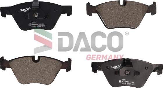 DACO Germany 320322 - Гальмівні колодки, дискові гальма avtolavka.club