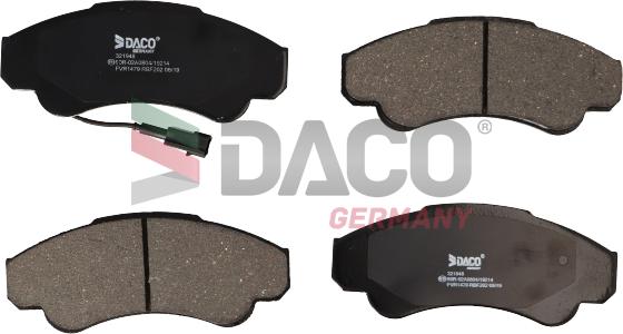 DACO Germany 321948 - Гальмівні колодки, дискові гальма avtolavka.club