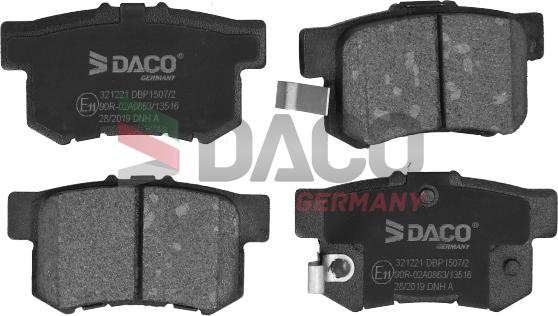 DACO Germany 321221 - Гальмівні колодки, дискові гальма avtolavka.club