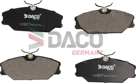 DACO Germany 323946 - Гальмівні колодки, дискові гальма avtolavka.club