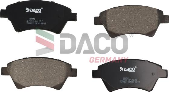 DACO Germany 323951 - Гальмівні колодки, дискові гальма avtolavka.club