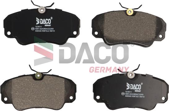 DACO Germany 323611 - Гальмівні колодки, дискові гальма avtolavka.club