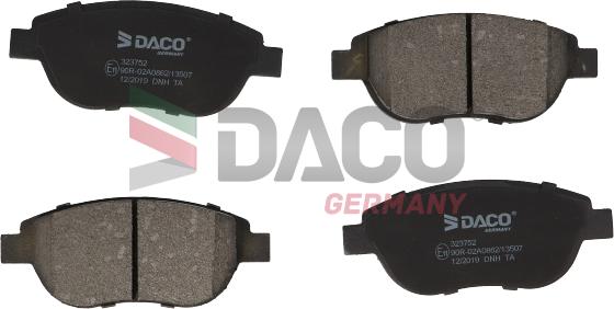 DACO Germany 323752 - Гальмівні колодки, дискові гальма avtolavka.club