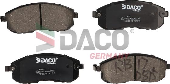 DACO Germany 322602 - Гальмівні колодки, дискові гальма avtolavka.club