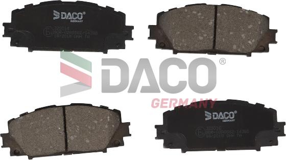 DACO Germany 322016 - Гальмівні колодки, дискові гальма avtolavka.club
