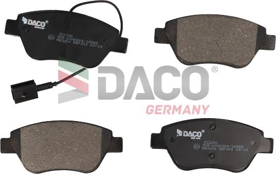 DACO Germany 322380 - Гальмівні колодки, дискові гальма avtolavka.club