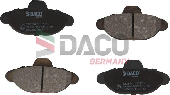 DACO Germany 322334 - Гальмівні колодки, дискові гальма avtolavka.club