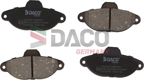 DACO Germany 322335 - Гальмівні колодки, дискові гальма avtolavka.club