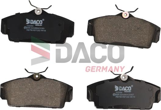 DACO Germany 322254 - Гальмівні колодки, дискові гальма avtolavka.club