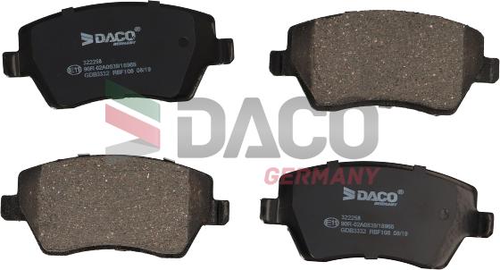 DACO Germany 322258 - Гальмівні колодки, дискові гальма avtolavka.club