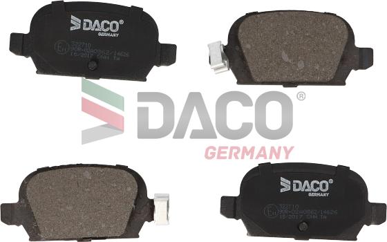 DACO Germany 322710 - Гальмівні колодки, дискові гальма avtolavka.club