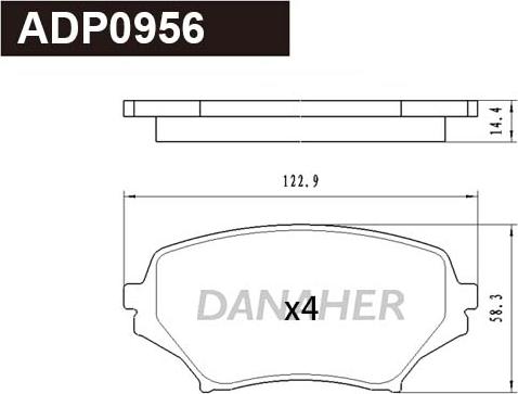 Danaher ADP0956 - Гальмівні колодки, дискові гальма avtolavka.club