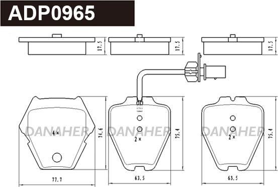 Danaher ADP0965 - Гальмівні колодки, дискові гальма avtolavka.club